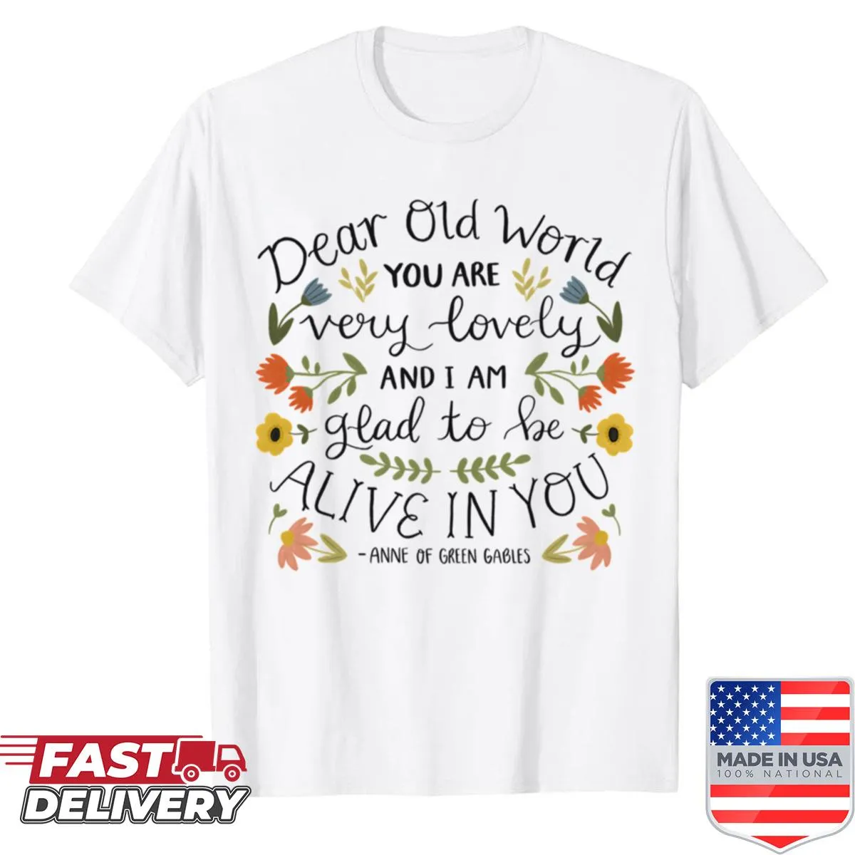 Typography design featuring a quote from Anne of Green Gables