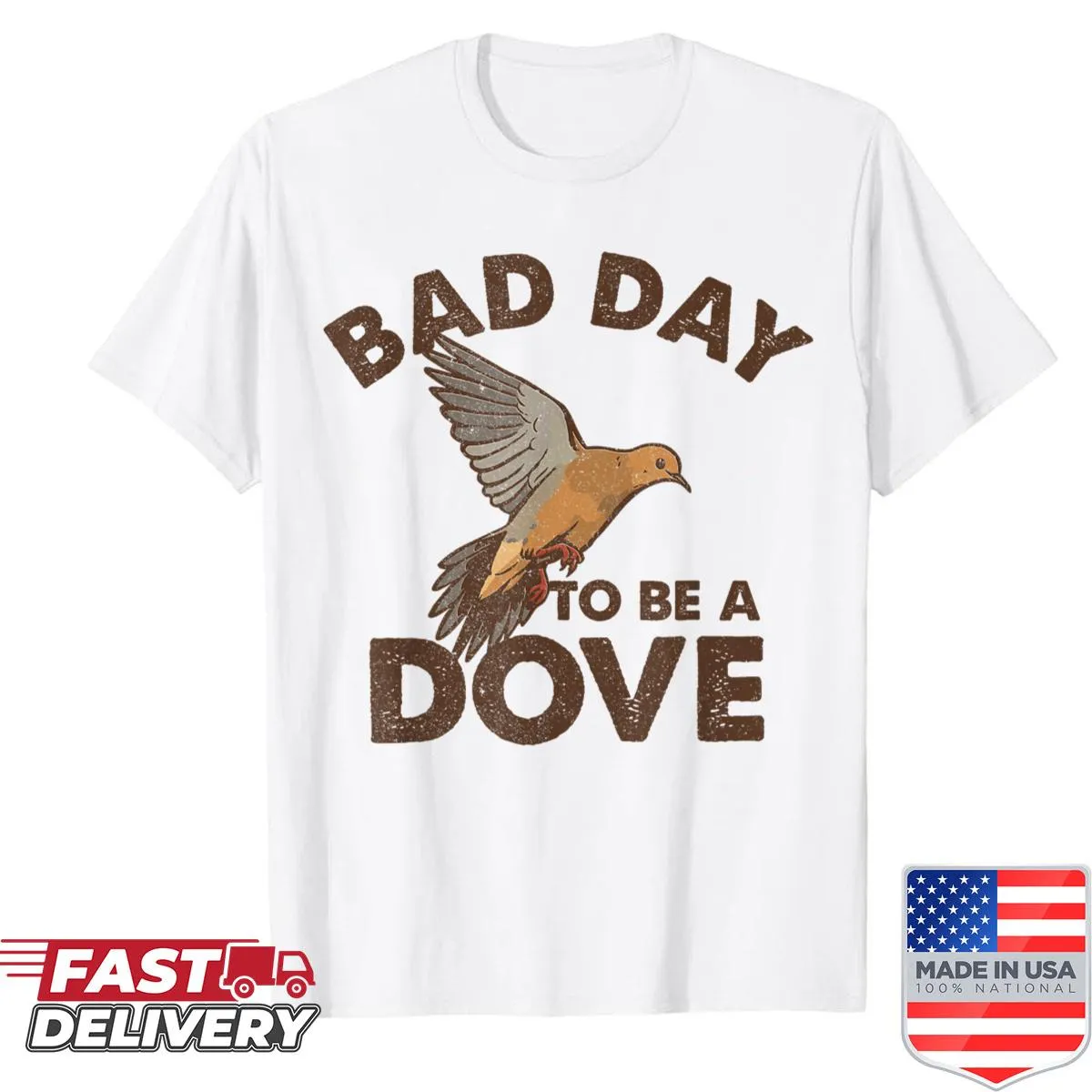 Funny dove hunting season t-shirt with camo design