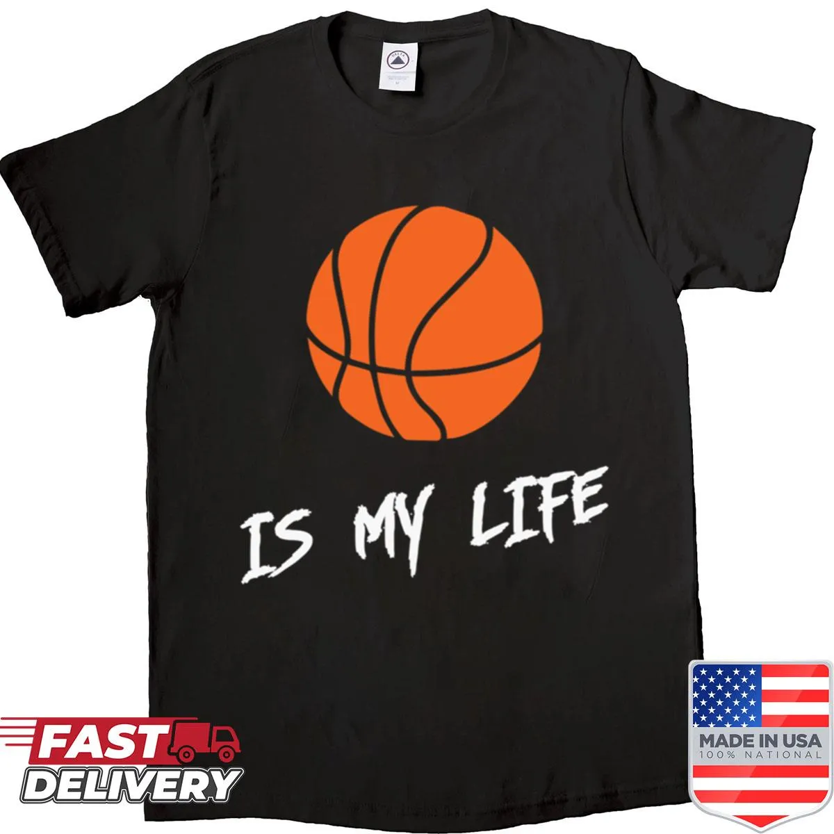Shirt with 'Basketball Is My Life' text