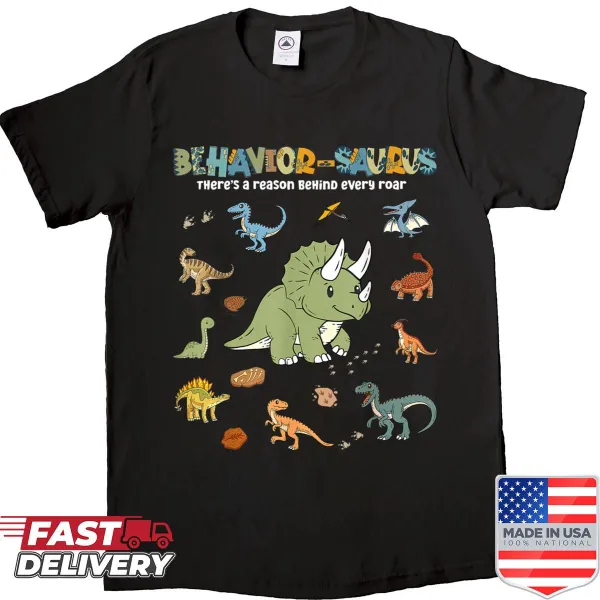 Cute dinosaur behavior analyst shirt with retro design