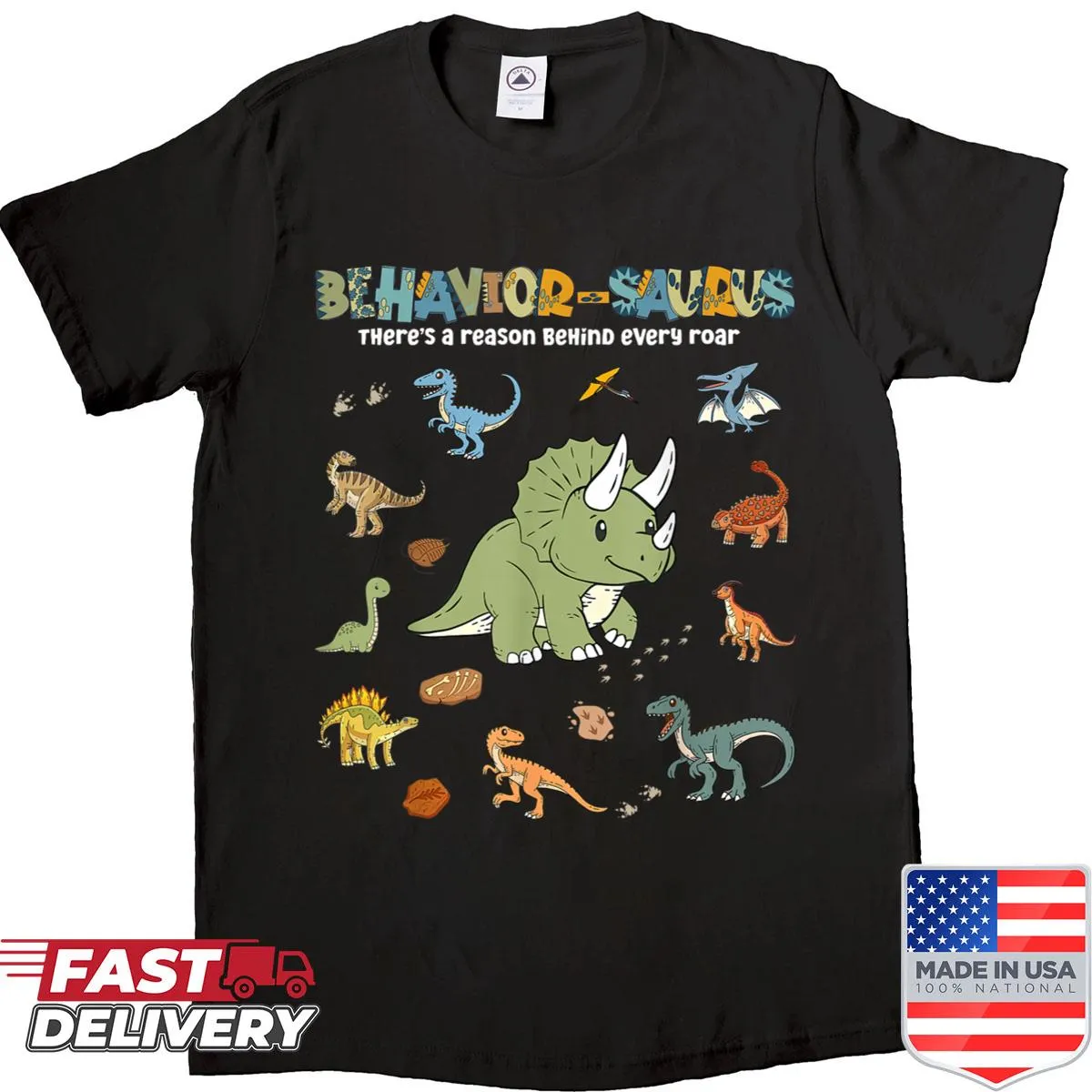 Cute dinosaur behavior analyst shirt with retro design