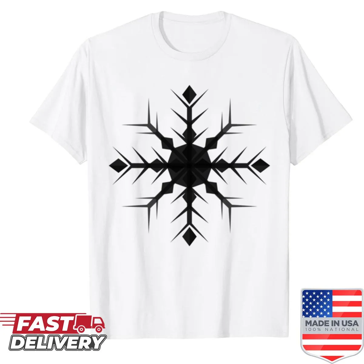 Charming snowflake design for a festive holiday shirt.
