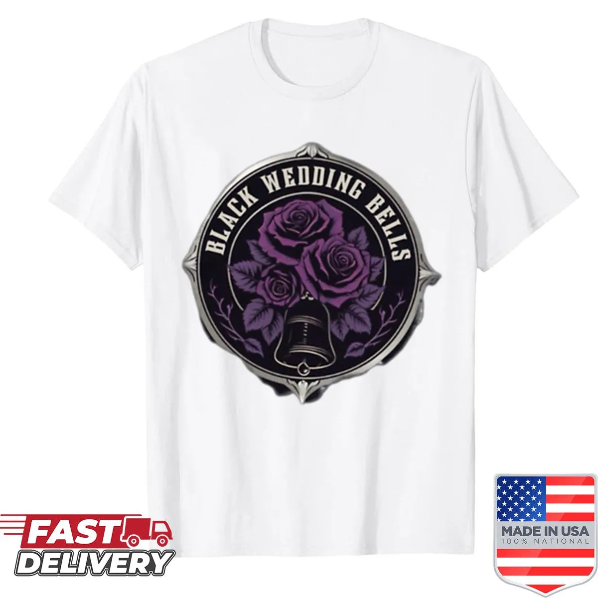 Shirt with wedding bells logo design