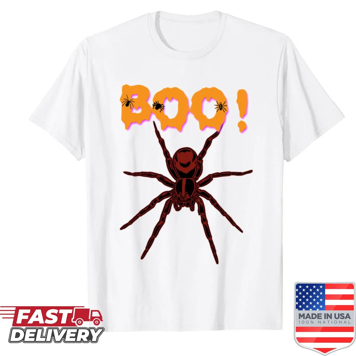 Halloween shirt with a bloody spider graphic