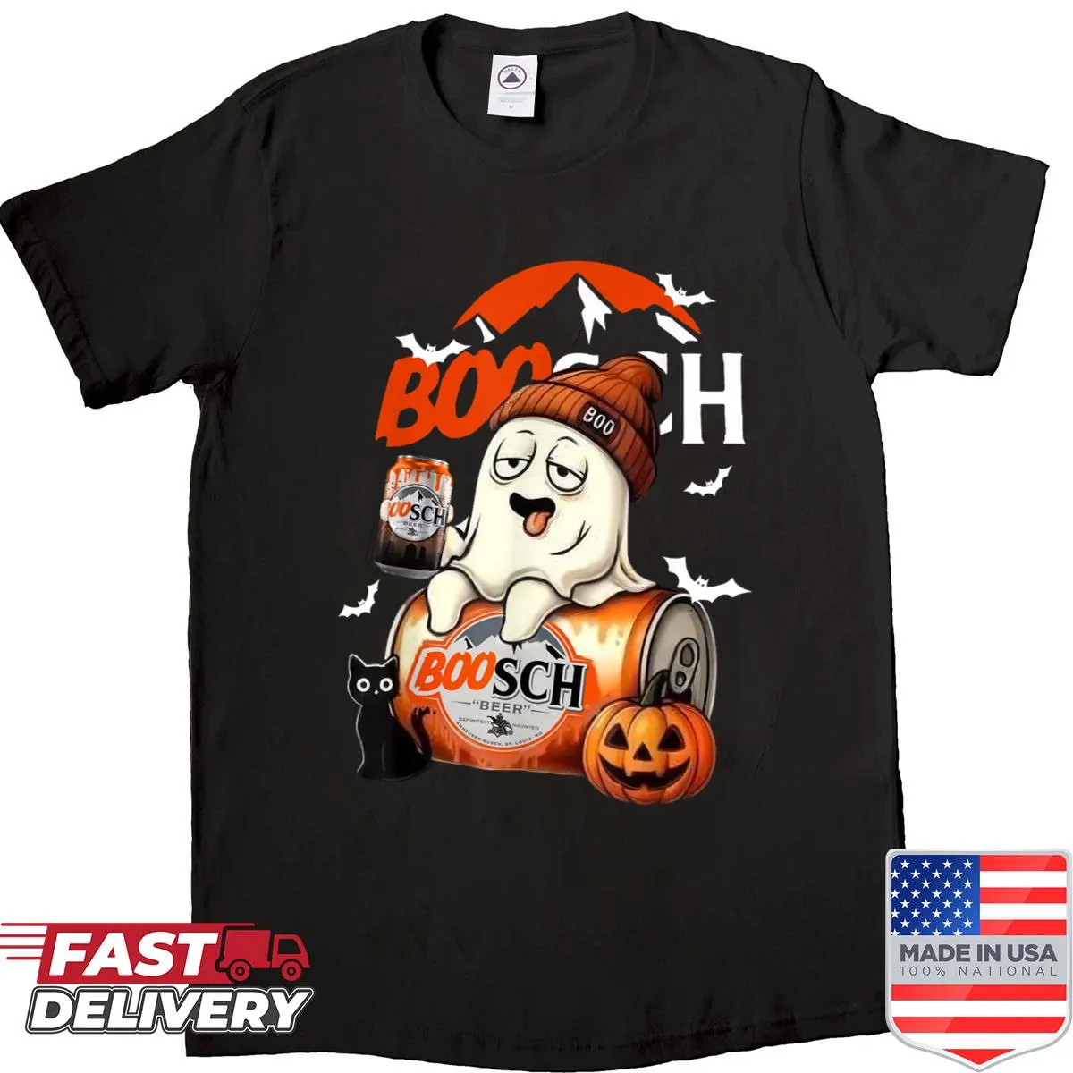 Funny Halloween Beer Party shirt with Boo ghost graphic