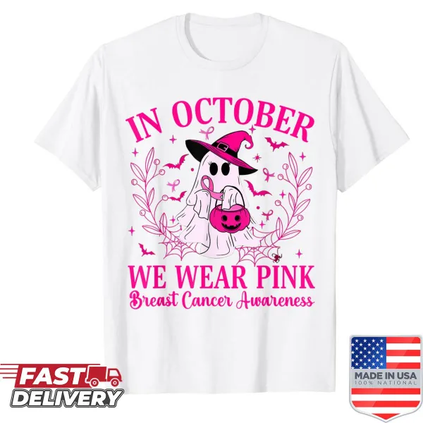 Pink typography shirt for Breast Cancer Awareness in October