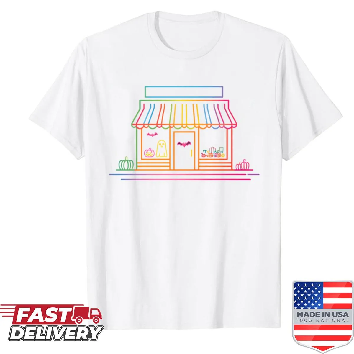 Halloween-themed shirt with playful illustration