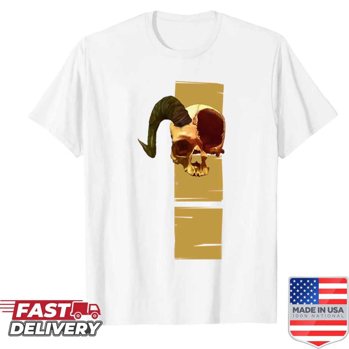 Edgy shirt featuring a striking broken skull graphic