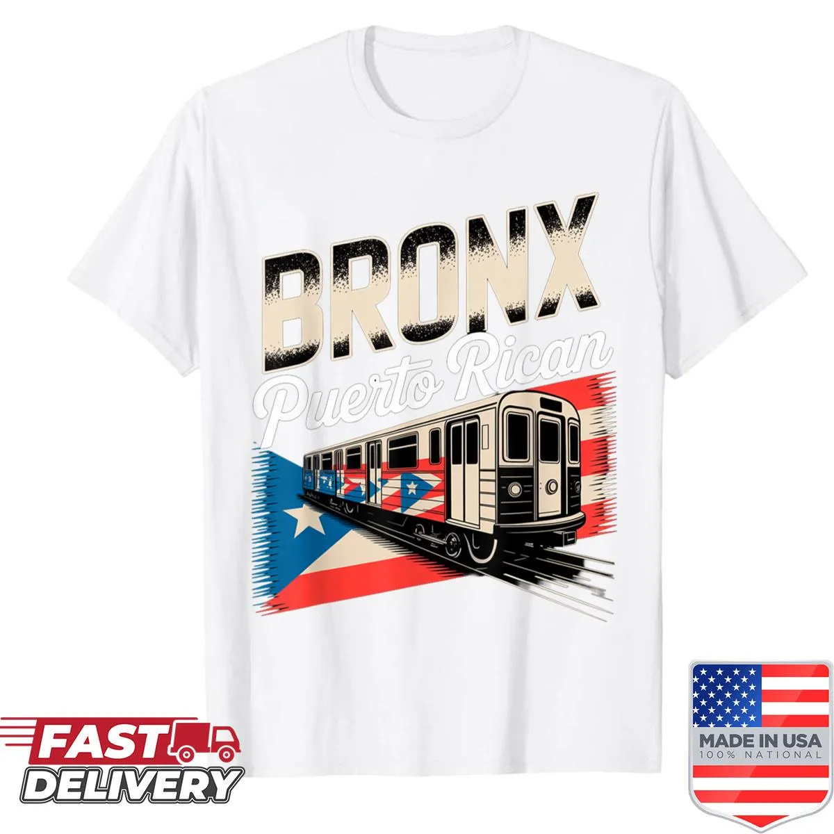 Vintage subway train design honoring Bronx Puerto Rican heritage