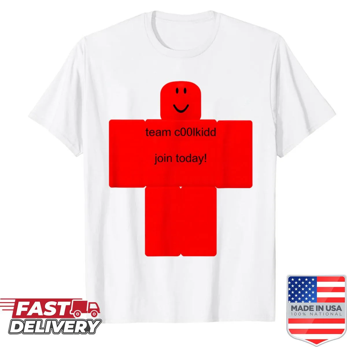 Funny gaming shirt with cartoon graphics and 'Join Now' text