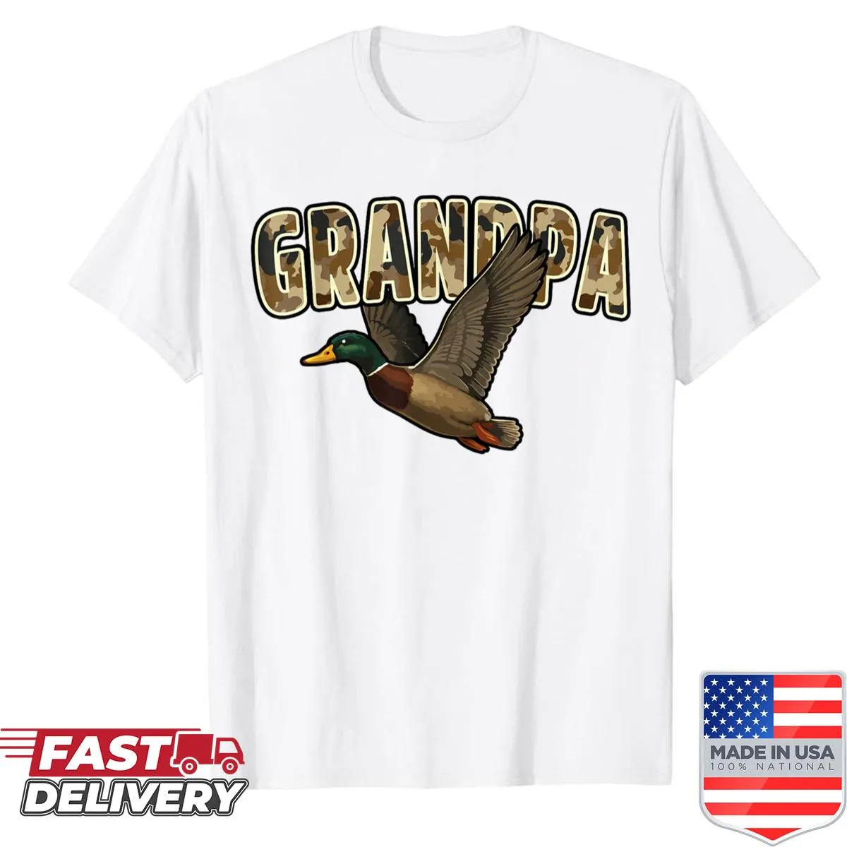 Vintage camouflage mallard duck hunting t-shirt