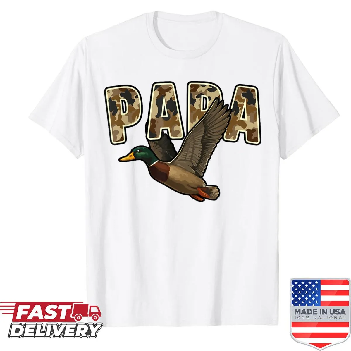Vintage camo shirt with mallard ducks for hunting papas