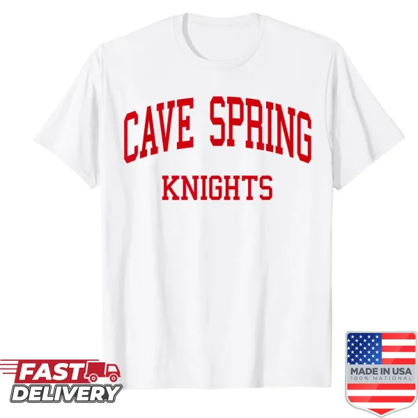 Retro Cave Spring High School design on a casual shirt
