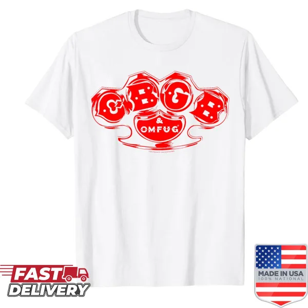 CBGB knuckles logo shirt in black