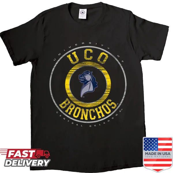 Vintage Central Oklahoma Bronchos team logo shirt