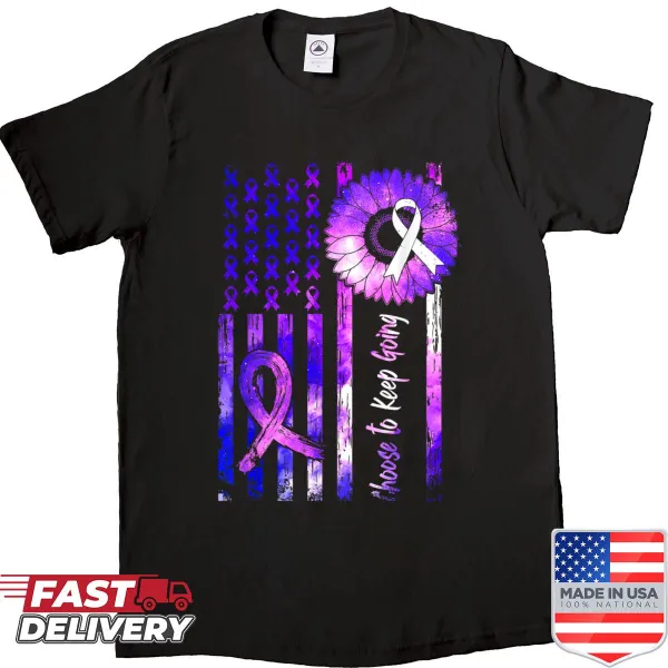 USA flag design with suicide prevention message on a t-shirt