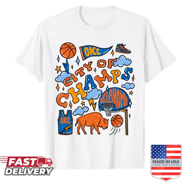 City Of Champs shirt with bold typographic design