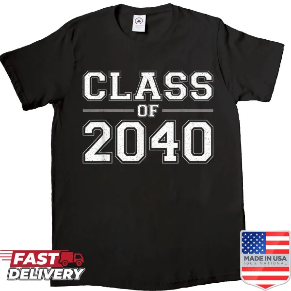 Vintage-style Class of 2040 graduation T-shirt