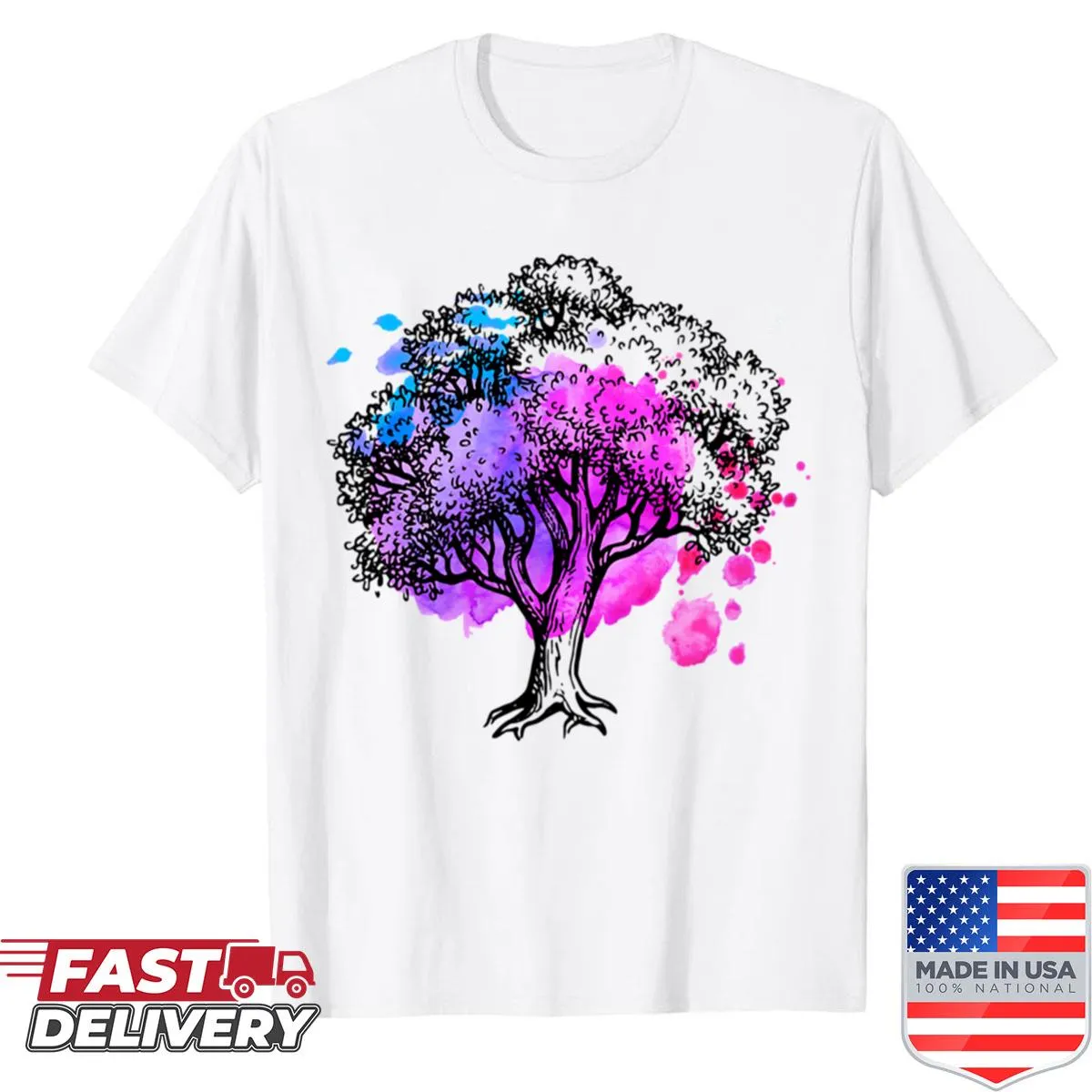 Illustrated tree design showcasing nature's beauty