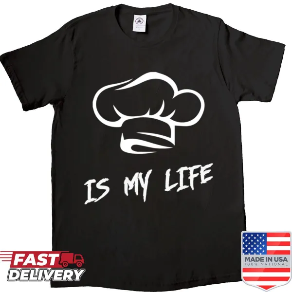 Typography design on a cooking-themed t-shirt