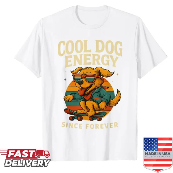 Vintage funny dog shirt with playful design celebrating dog energy