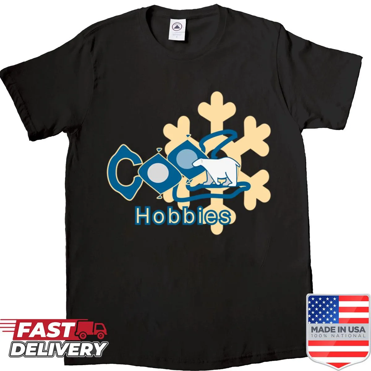Illustrative T-shirt celebrating various hobbies and interests