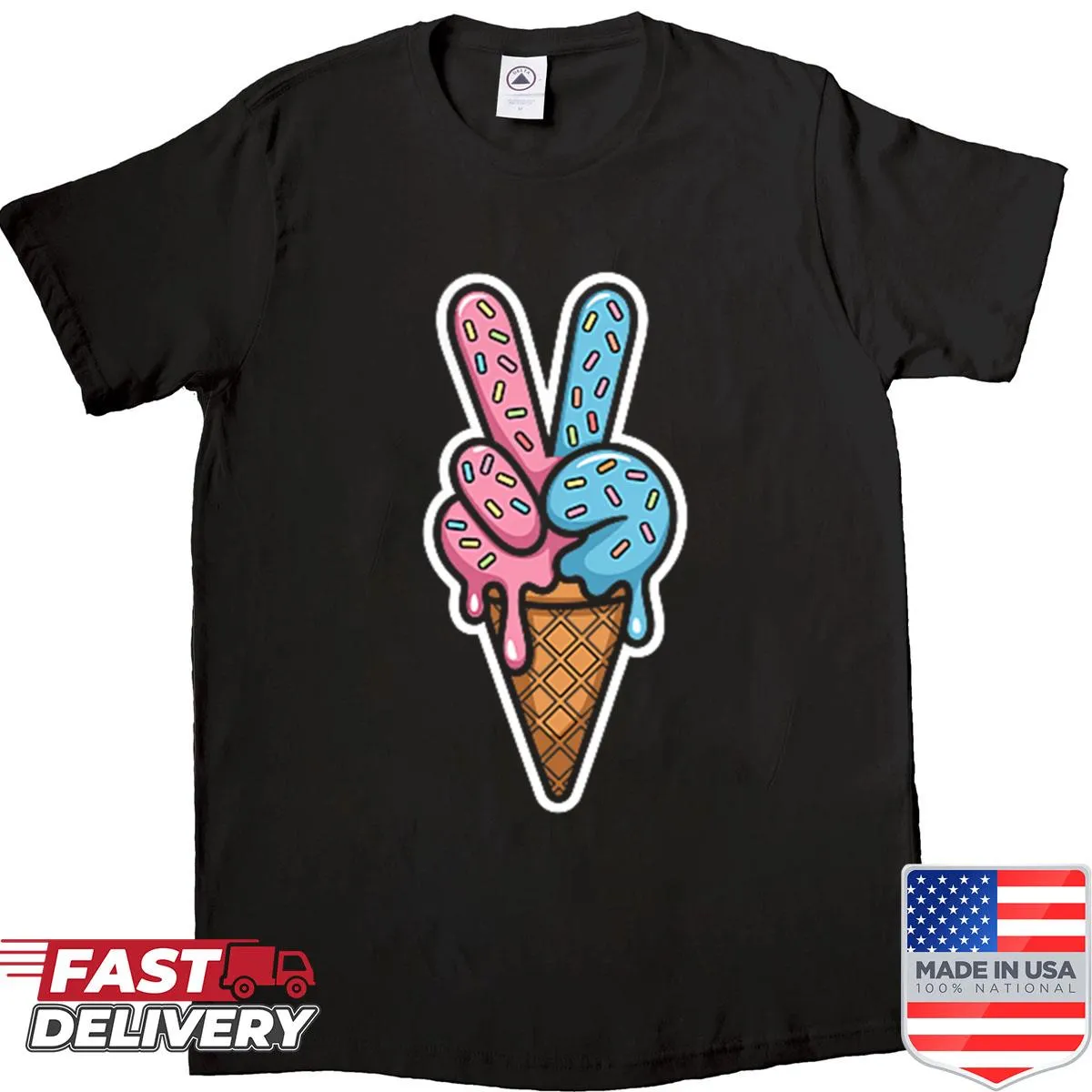 Meme-inspired ice cream drip T-shirt design