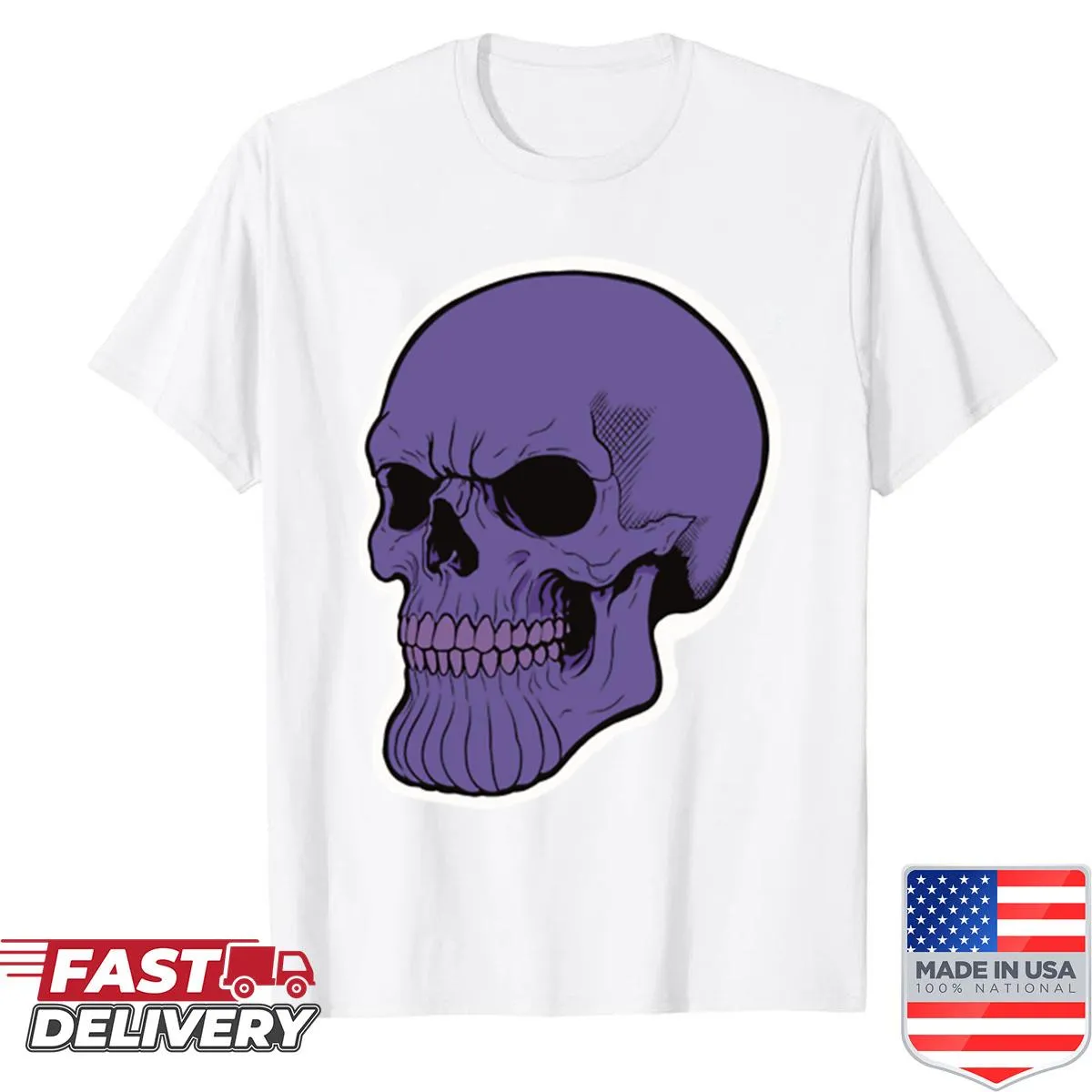 Bold shirt featuring a skull graphic and Mad Titan theme