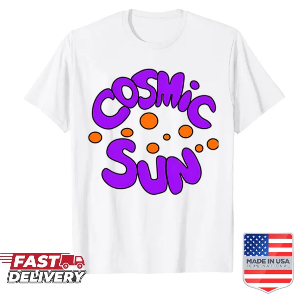 Cosmic sun illustration with stars and galaxies