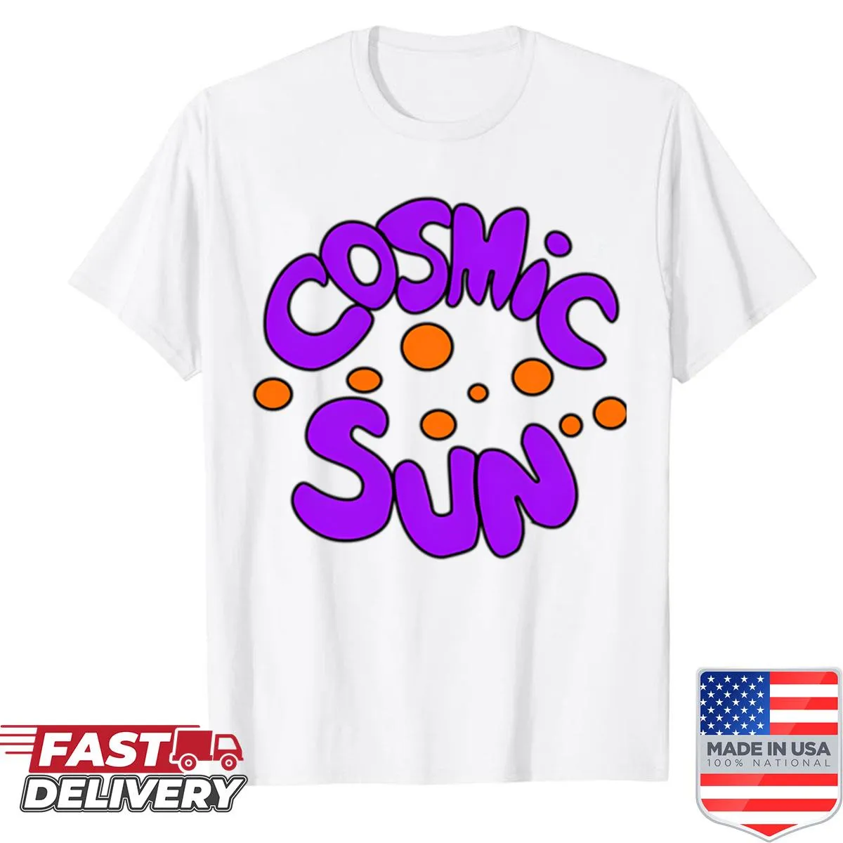 Cosmic sun illustration with stars and galaxies