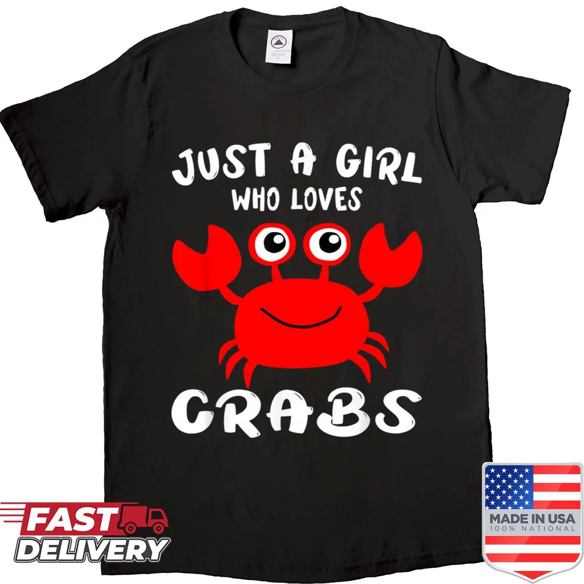 Cute shirt for crab lovers with whimsical crab illustration