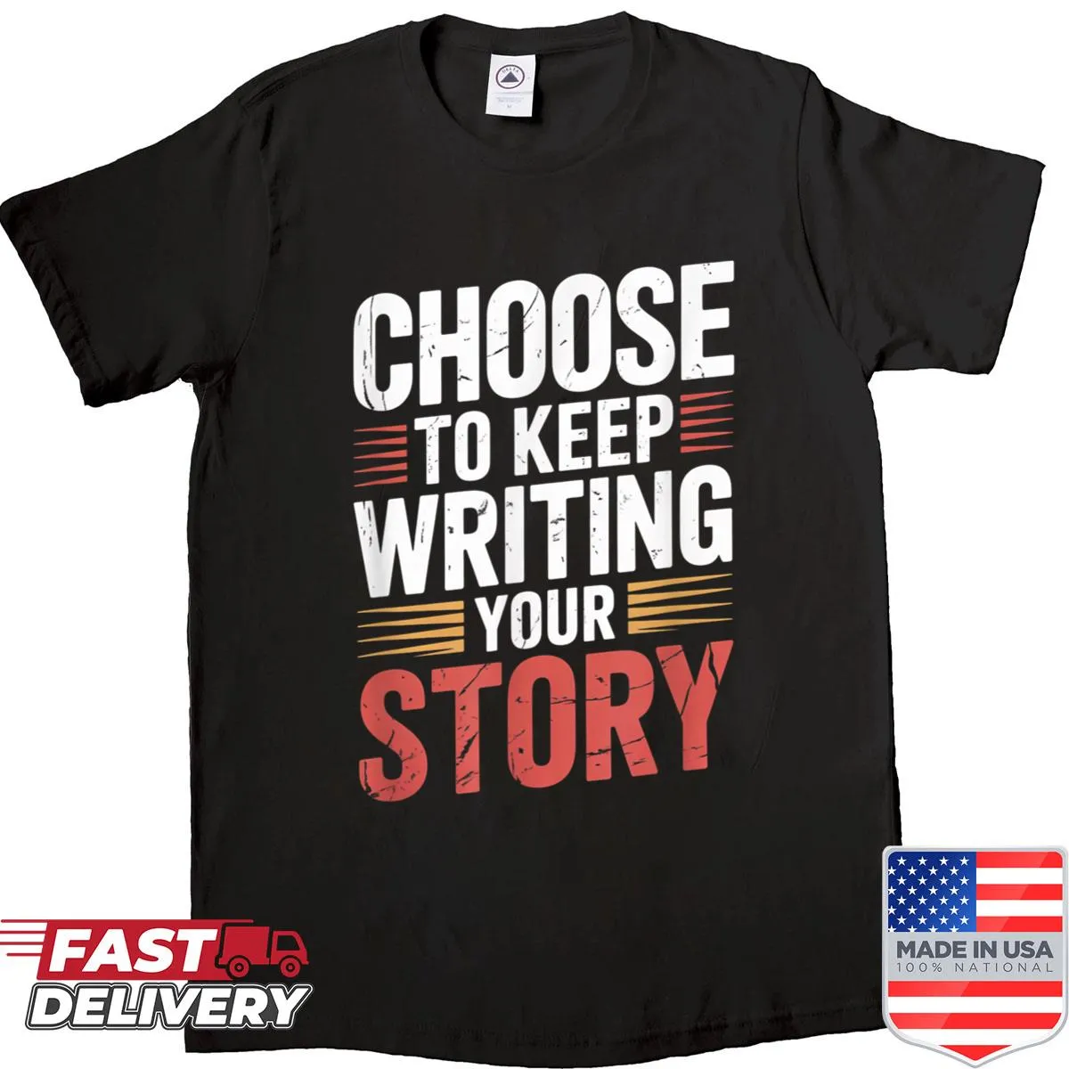 Inspirational typography design on motivational T-shirt
