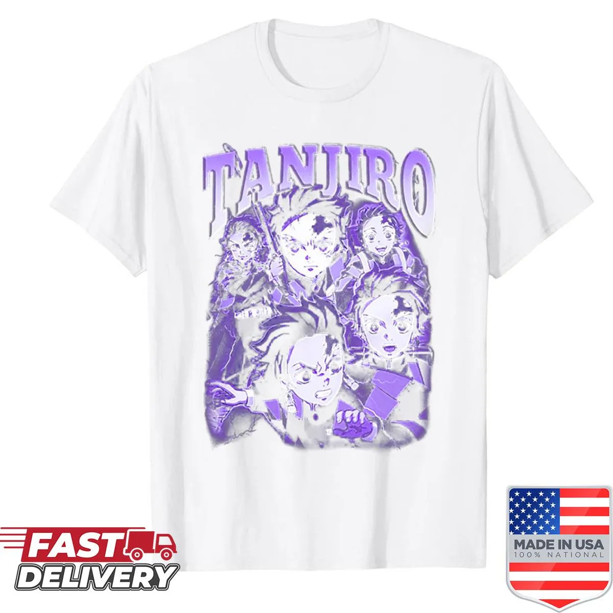 Anime-inspired shirt featuring designs from Demon Slayer