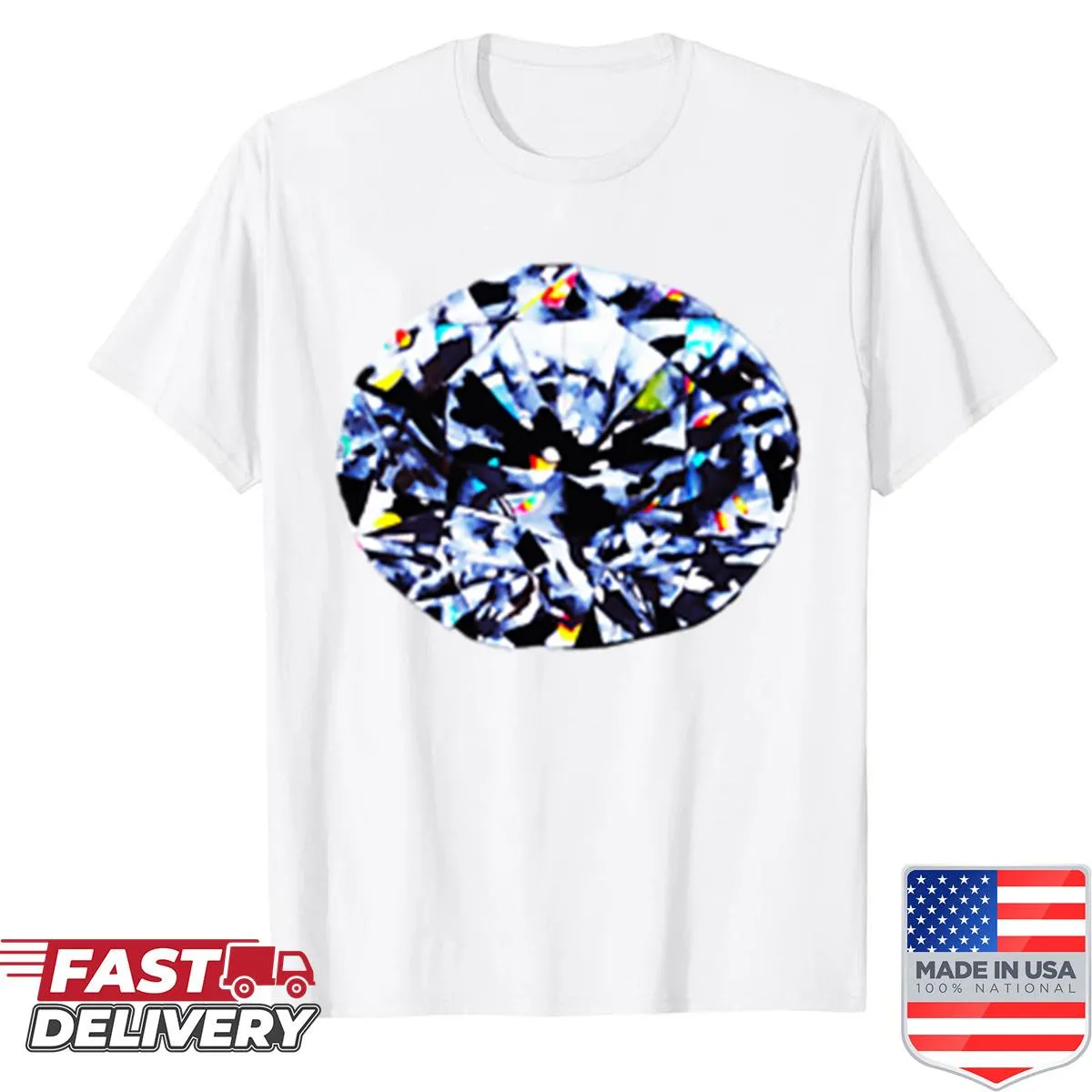 Shirt celebrating diamond painting with playful typography