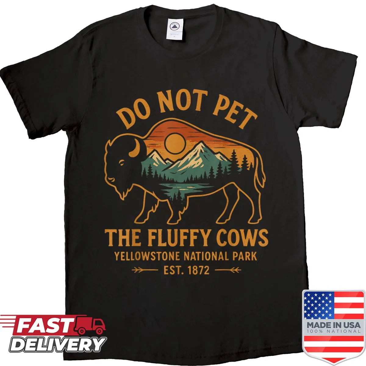 Shirt with the text 'Do Not Pet The Fluffy Cows'