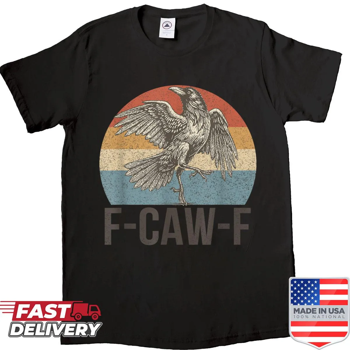 Vintage crow shirt with sarcastic text, perfect for gothic humor fans
