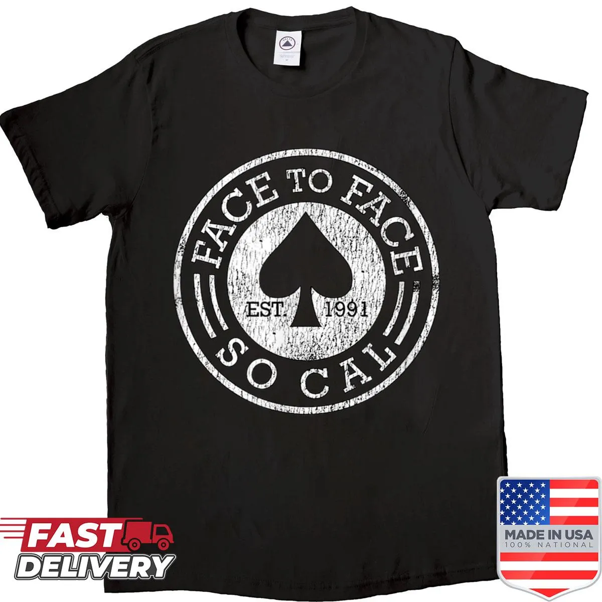 Retro music shirt with a vintage face graphic and humorous text