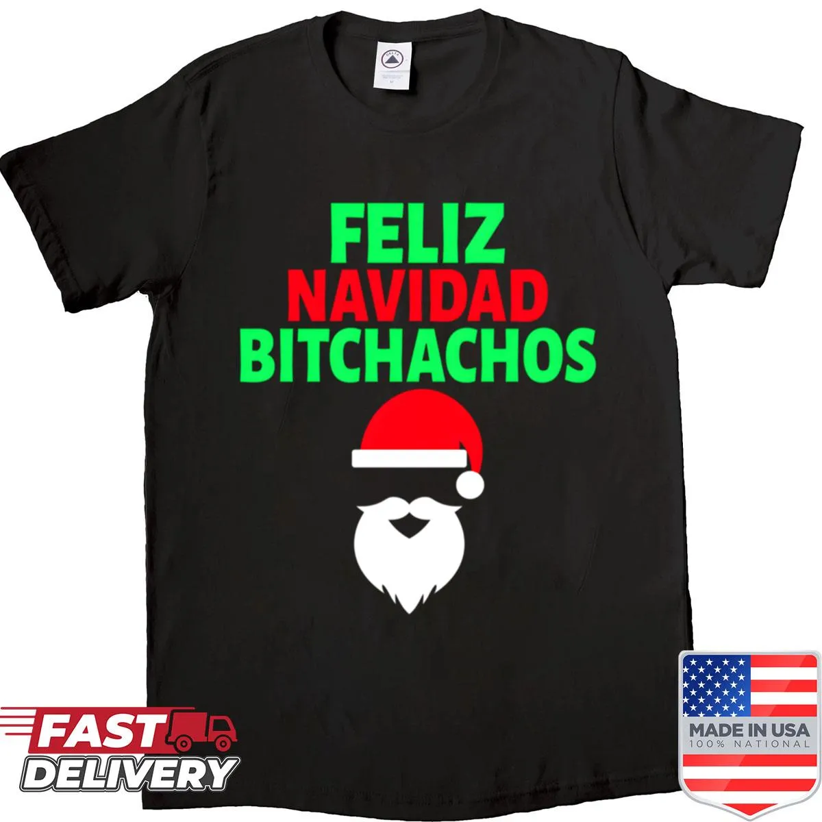 Funny Feliz Navidad shirt with humorous typography