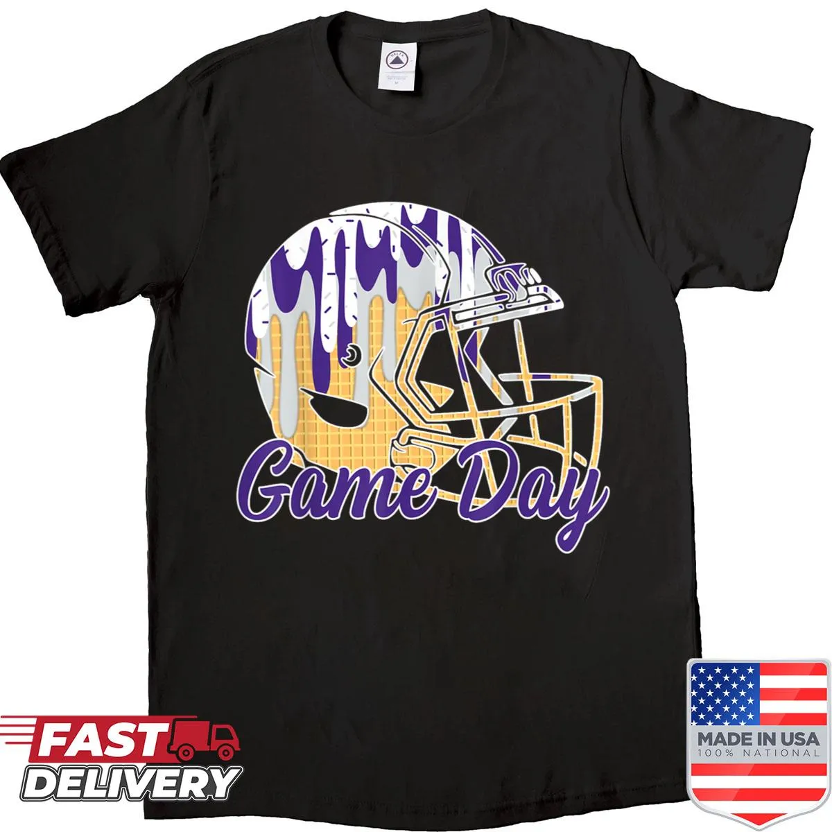 Playful Football Mom shirt with game day typography