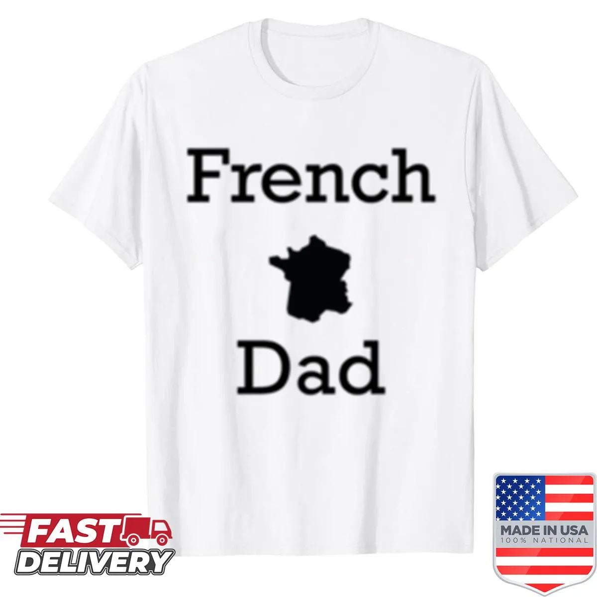 Playful typography t-shirt designed for French dads