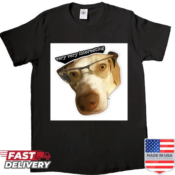 Cute shirt with a cartoon dog wearing glasses