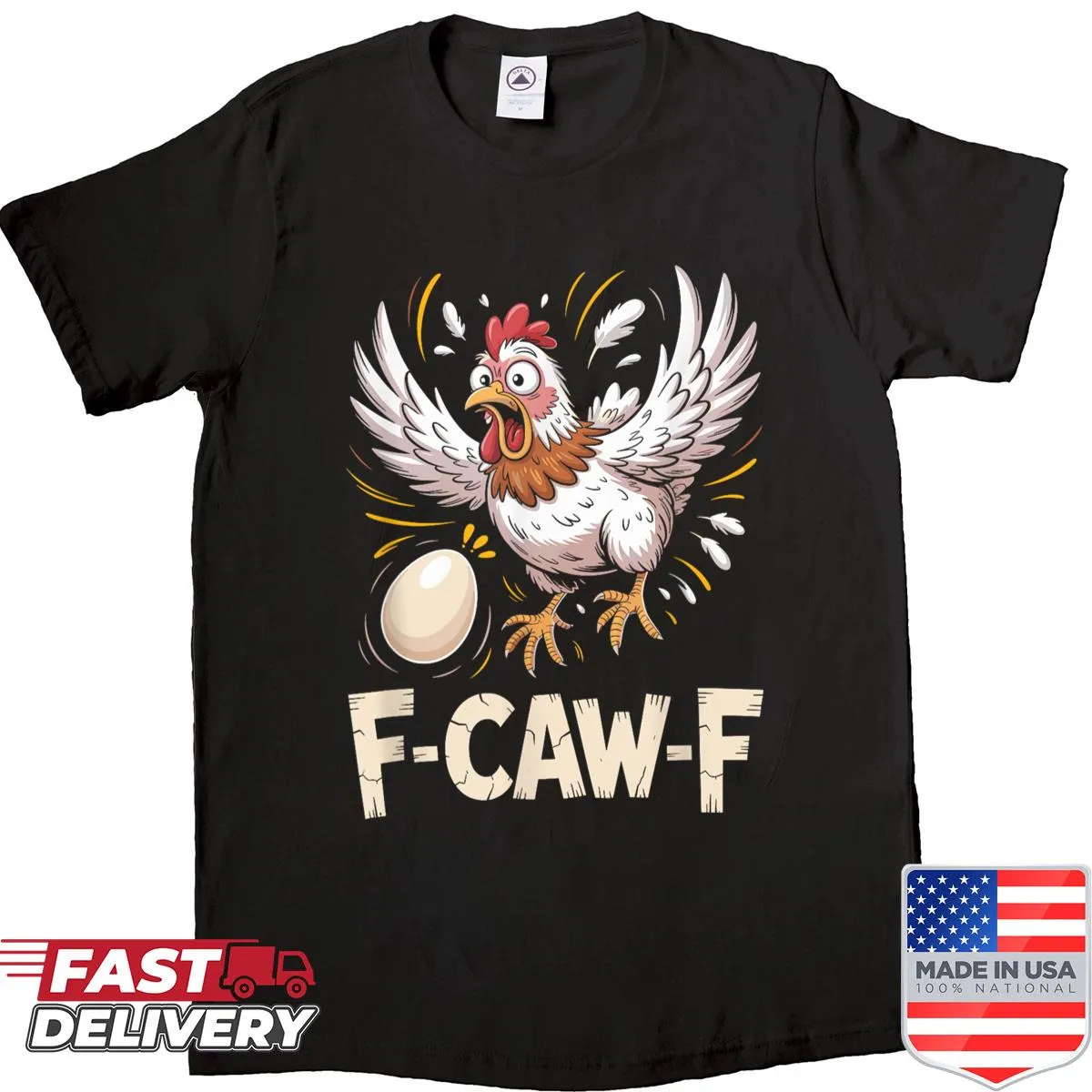 Shirt featuring a funny hen design with a clever pun