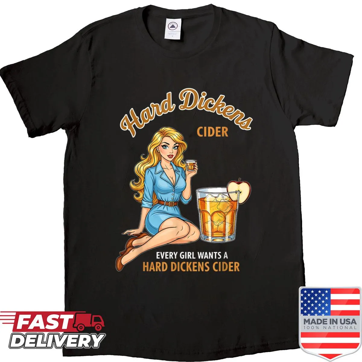 Vintage-style cider drinking graphic shirt for men