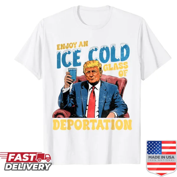 Vintage-style T-shirt with humor about ice cold drinks