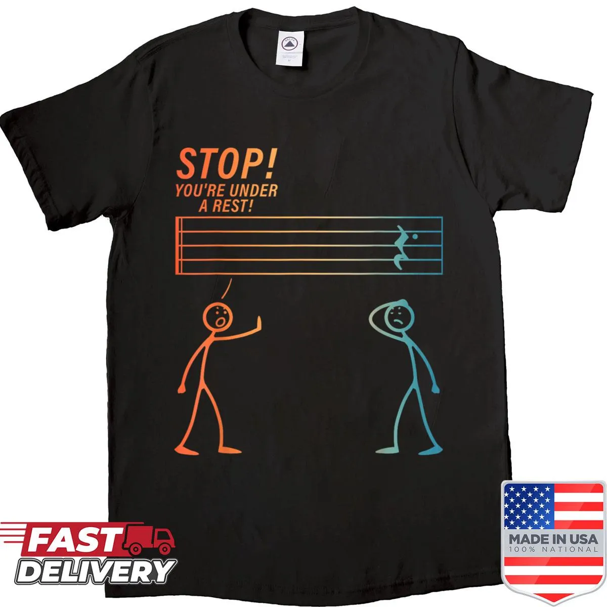 Playful T-shirt with funny music design for music lovers