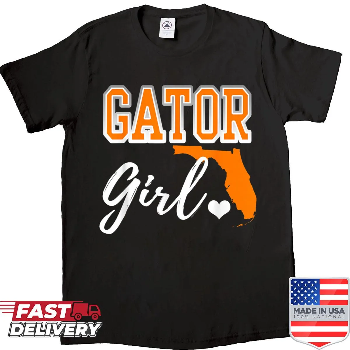 Shirt featuring a heart-shaped Florida map design for women.