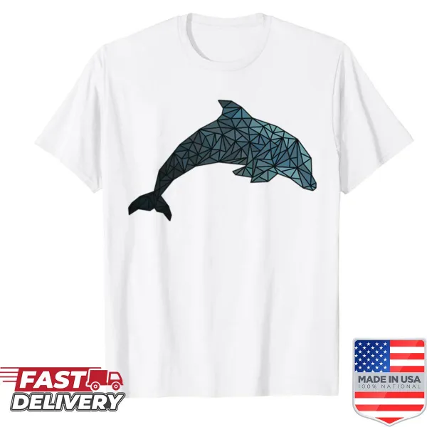 Geometric dolphin silhouette shirt design