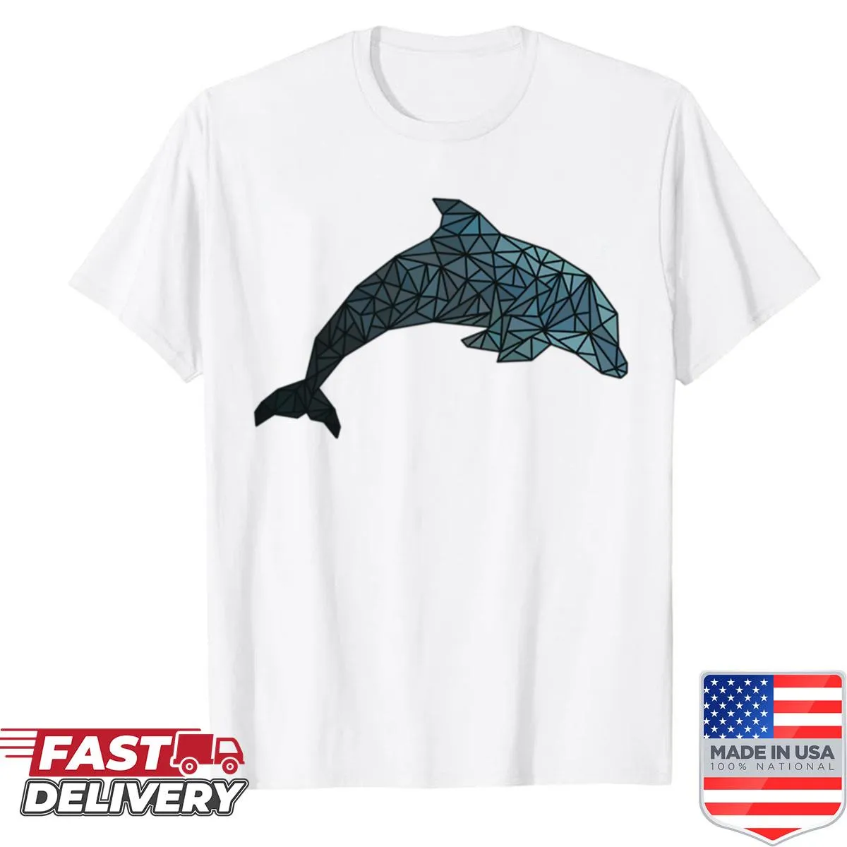 Geometric dolphin silhouette shirt design