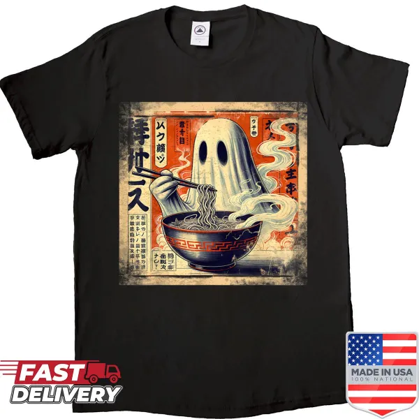 Kawaii ramen ghost Halloween shirt with vintage vibe