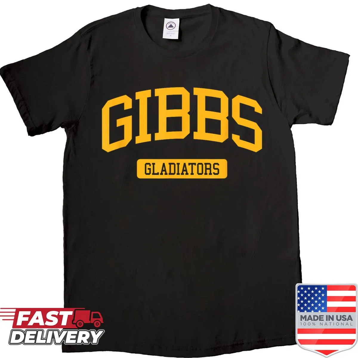 Varsity sports shirt with Gibbs High School design